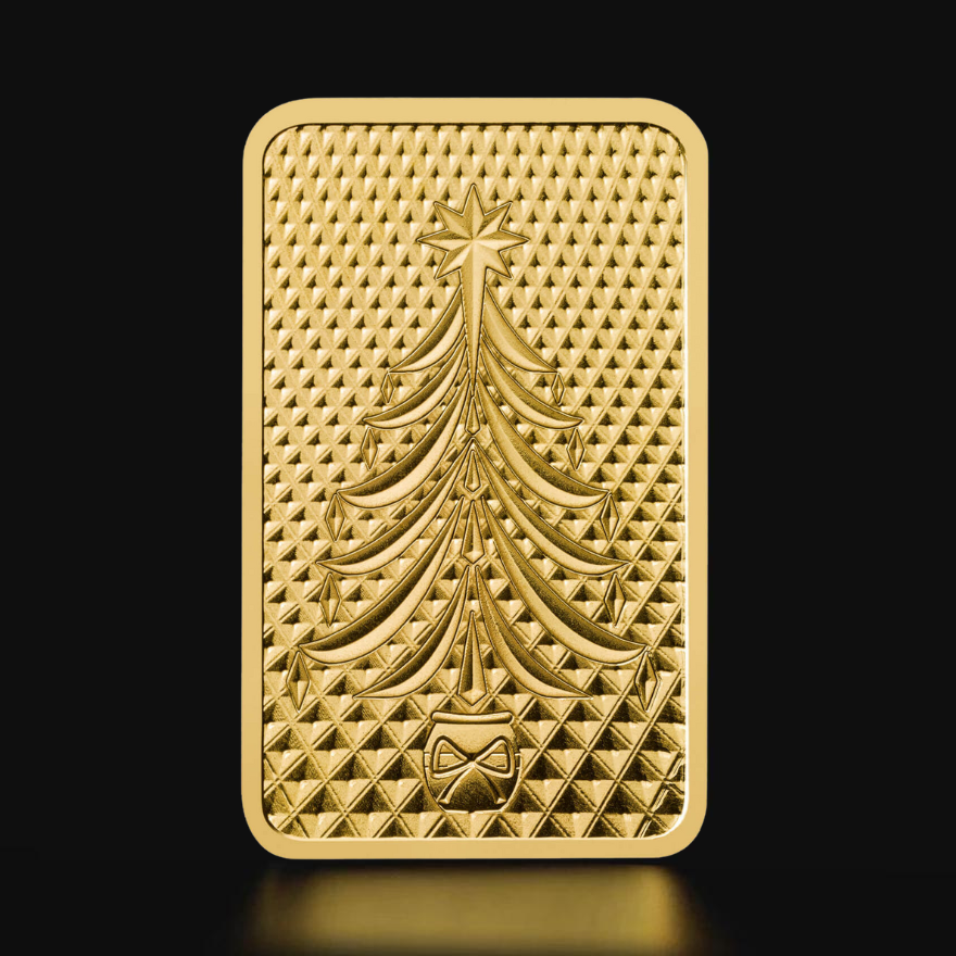 1g Royal Mint Christmas Gold Bar Tavex Bullion