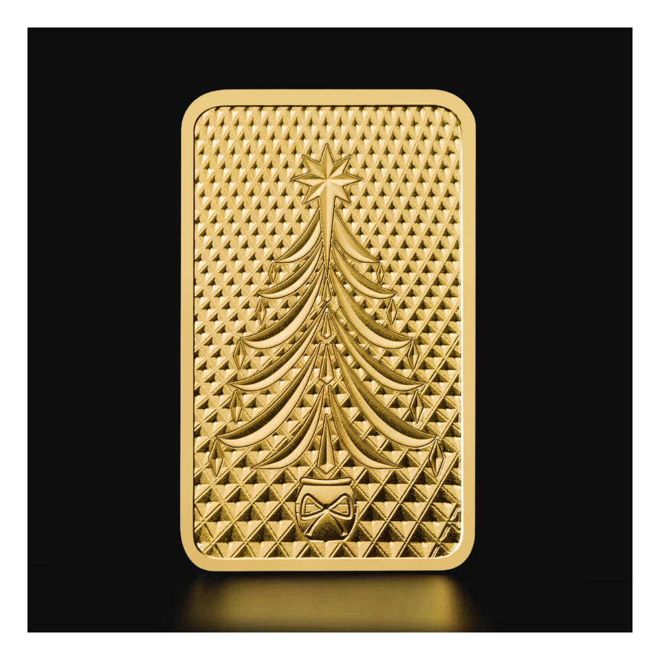 1g Royal Mint Christmas Gold Bar Tavex Bullion