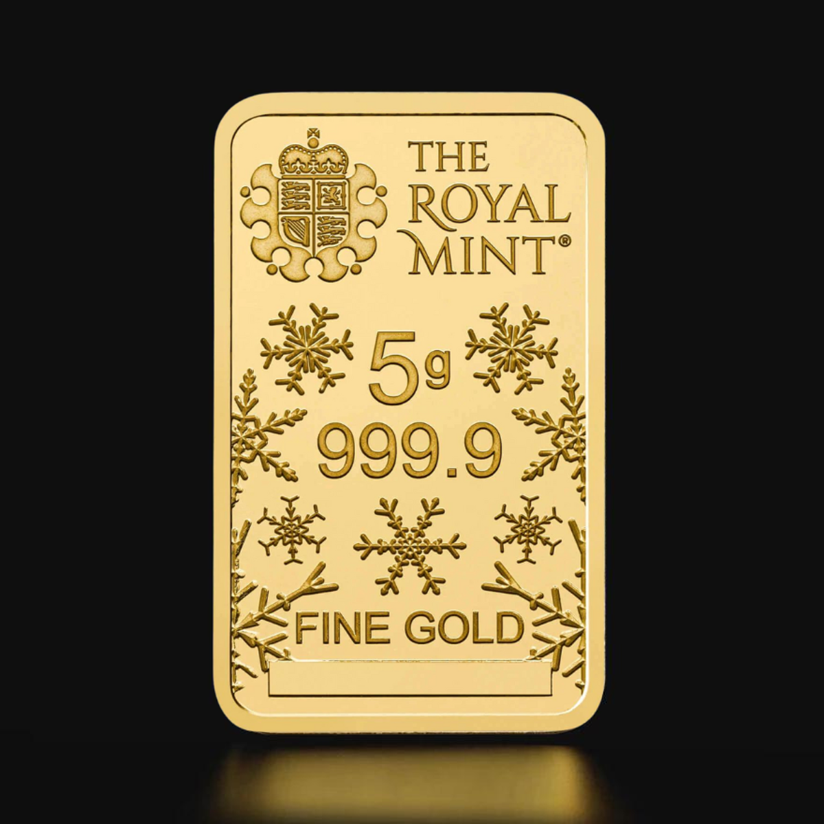 5g Royal Mint Christmas Gold Bar Tavex Bullion