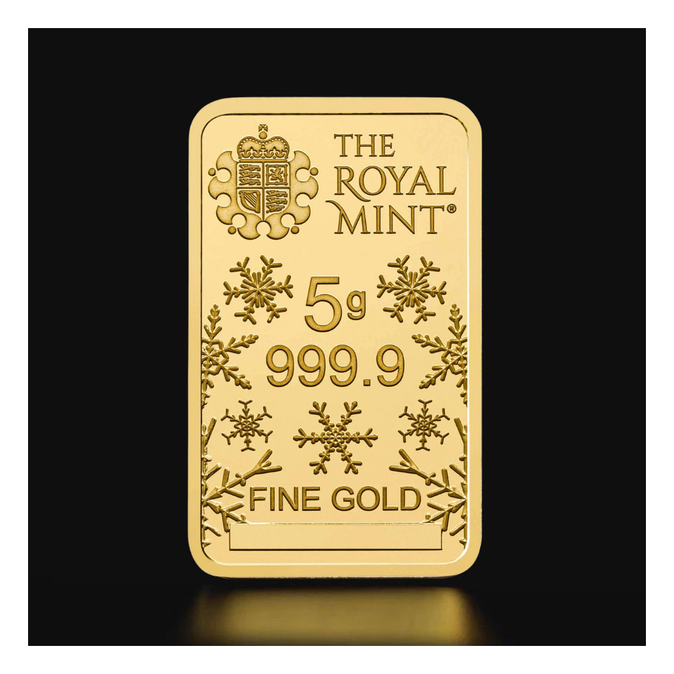 5g Royal Mint Christmas Gold Bar Tavex Bullion