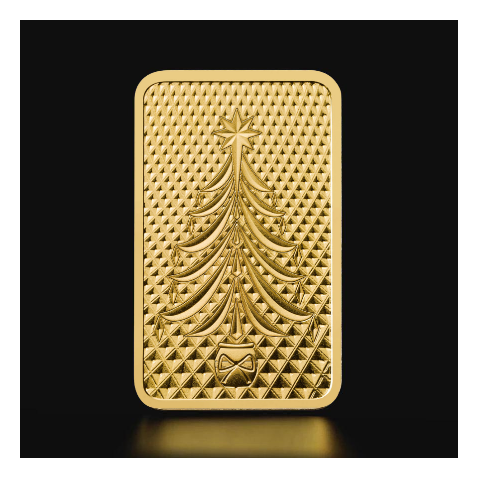 5g Royal Mint Christmas Gold Bar Tavex Bullion
