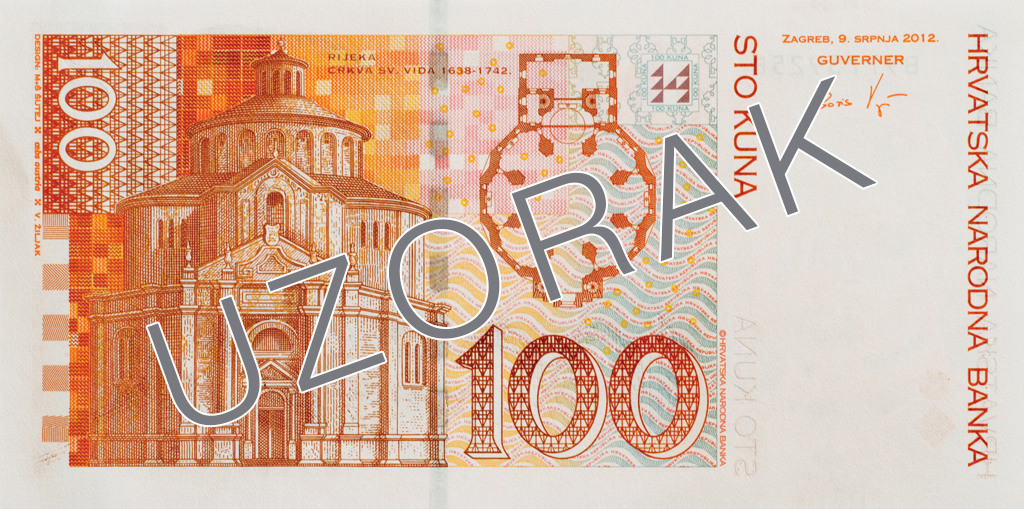 Reverse of banknote 100 Croatian kuna