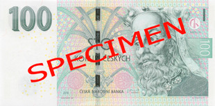 Лице на банкнота от 100 чешки крони