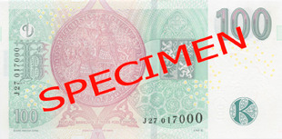 Гръб на банкнота от 100 чешки крони