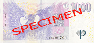 Гръб на банкнота от 1000 чешки крони