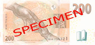 Гръб на банкнота от 200 чешки крони