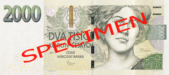 Лице на банкнота от 2000 чешки крони