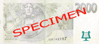 Гръб на банкнота от 2000 чешки крони