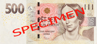 Лице на банкнота от 500 чешки крони