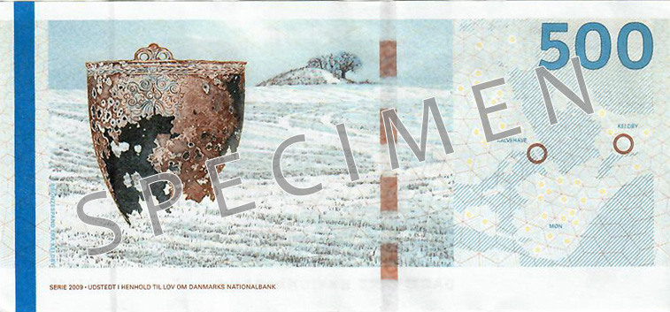 Reverse of banknote 500 Danish krone
