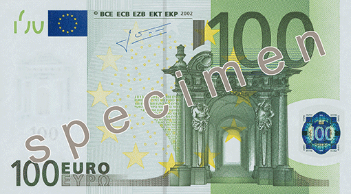 Obverse of old series banknote 100 EUR