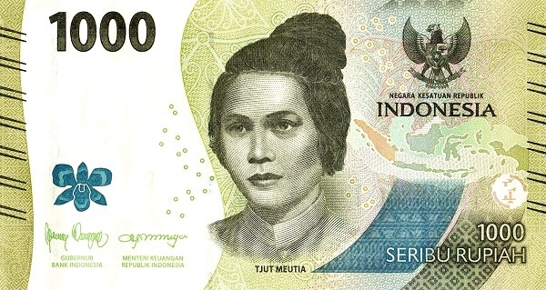 Obverse of banknote 1000 Indonesian rupiah 2022