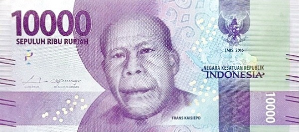 Obverse of banknote 10000 Indonesian rupiah 2017