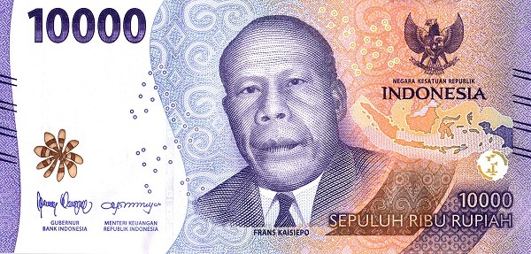 Obverse of banknote 10000 Indonesian rupiah 2023
