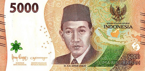 Obverse of banknote 5000 Indonesian rupiah 2022
