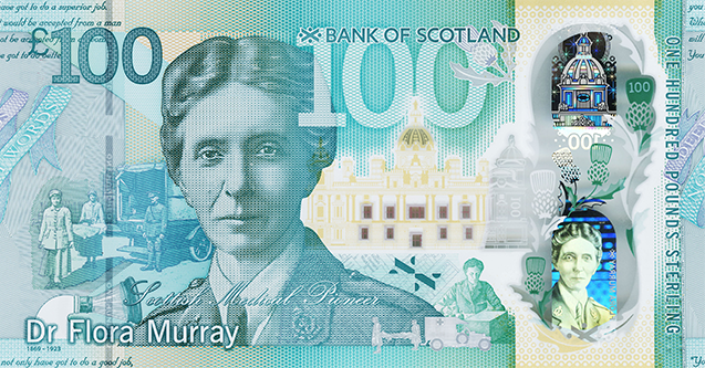 Reverse of banknote 100 Scottish pound