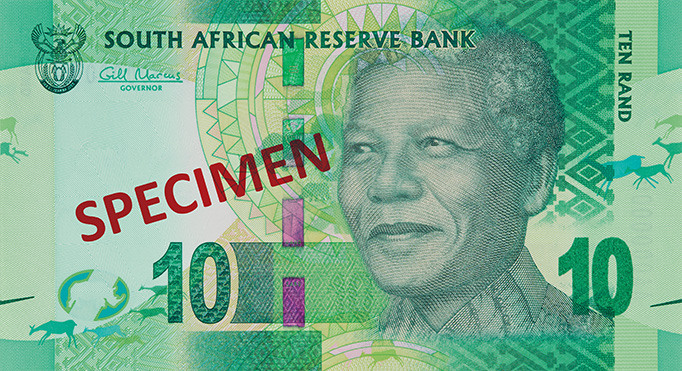 Obverse of banknote 10 South African rand